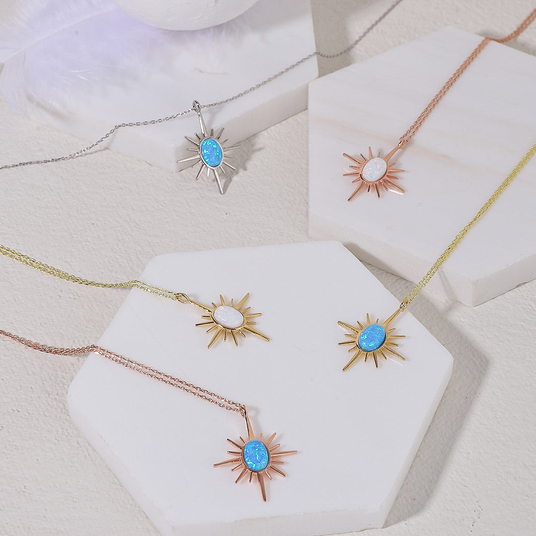 Wholesale Opal sun dainty necklace for your store - Faire