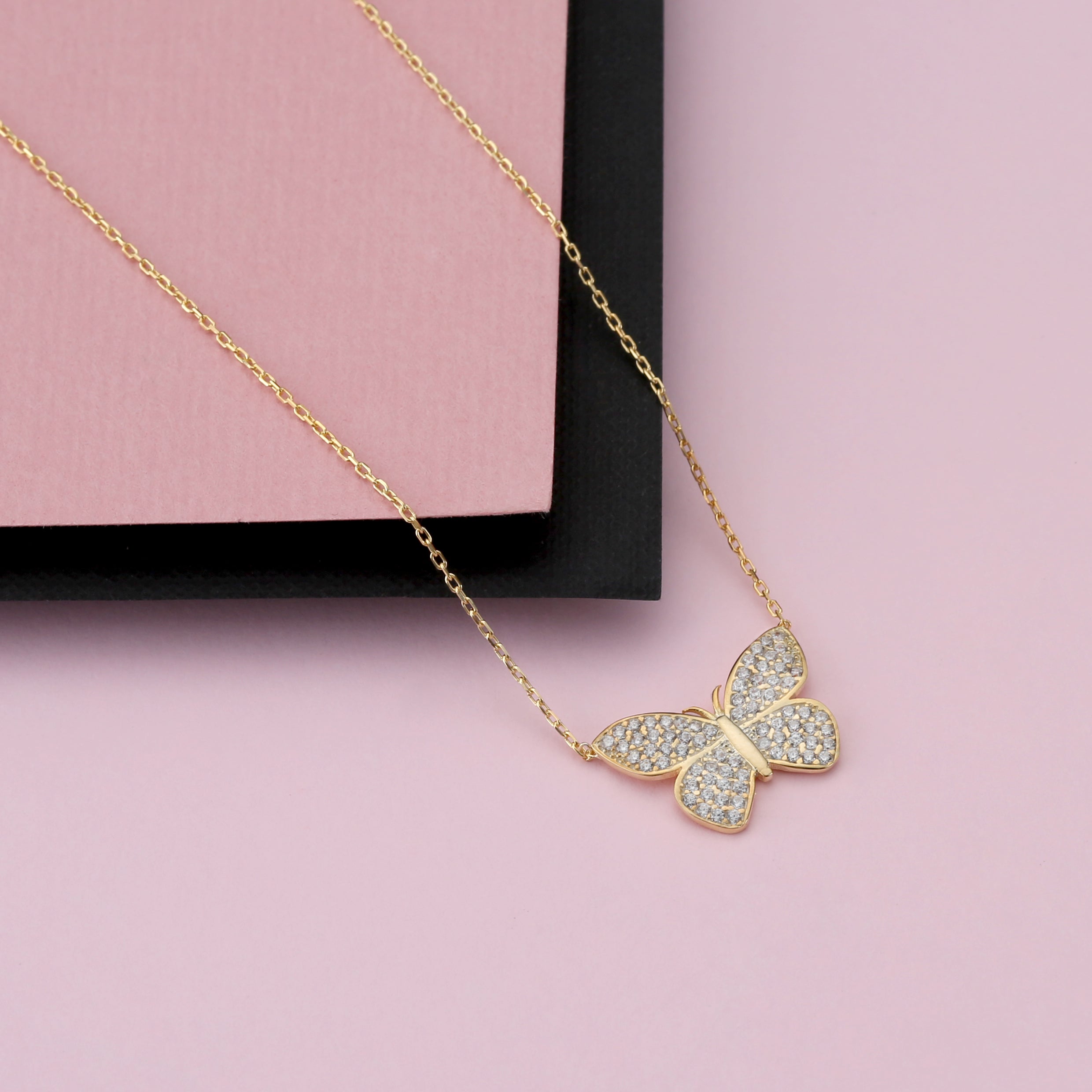 Dainty Butterfly Necklace - Mid Length